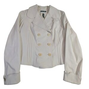 Lauren Ralph Lauren Double Breasted Blazer – Women's 16 White Cotton Blend‎